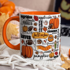 3DかぼちゃPumpkinセラミックコーヒーマグのカップTis Season秋Fall Hocus Pocus
