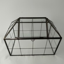 网格房子翻盖玻璃花房 封闭微景观室内玻璃暖房 种植多肉花容器