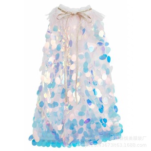 Factory Outlet Children's Day Children's Wear Summer Princess Series Cloak Cute Mesh Shawl Sequins Cloak