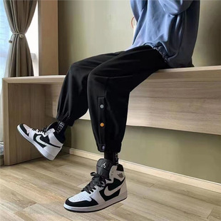 Pants Men's Summer Buckle Sports Sweat Pants Workwear Korean-style Fashionable Loose Leg All-match Men's Fashionable Brand Casual Pants
