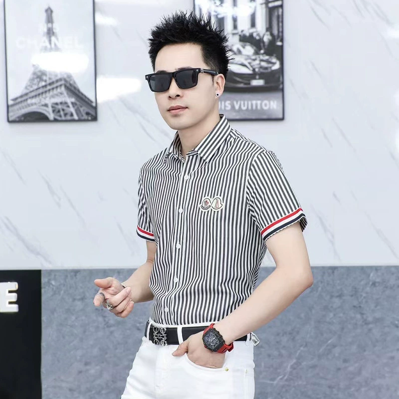 Модная элитная хлопковая летняя рубашка для отдыха, Slim fit
