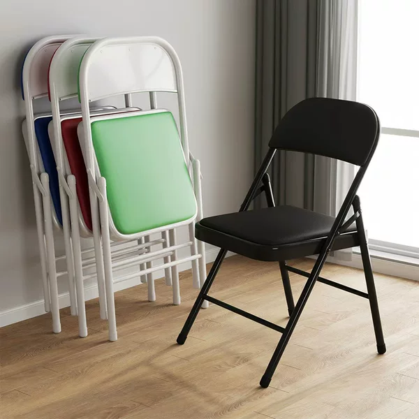 Simple Stool with Backrest, Household Folding Chair, Portable Office Chair, Conference Chair, Computer Chair, Dining Chair, Dormitory Chair