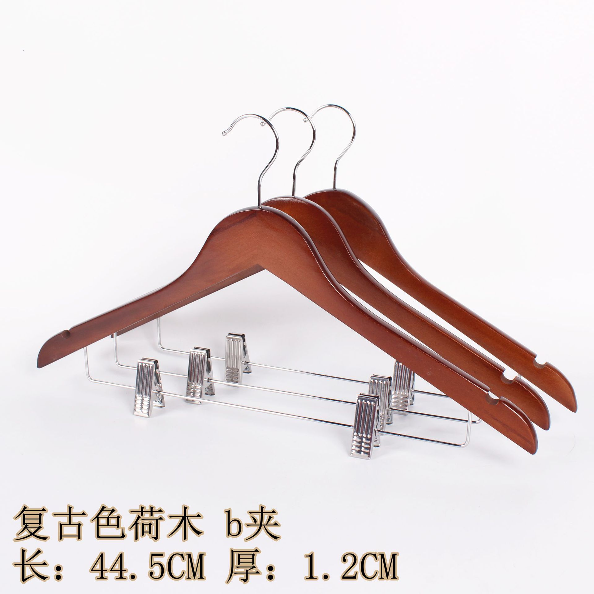 Percha de madera maciza soporte de ropa antideslizante sin costuras almacenamiento perchero de madera tienda de ropa para el hogar colgante de ropa de hotel al por mayor clip para pantalones