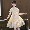 Dress, summer cute skirt for leisure, with short sleeve, western style, Korean style, children's clothing