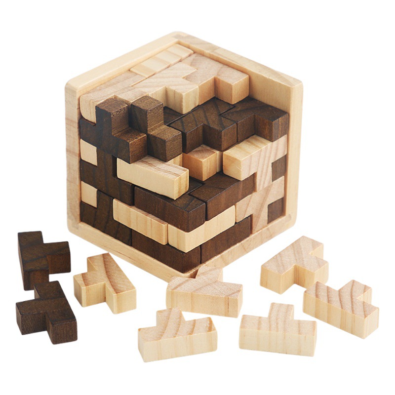 Nueve-Cadena de juguetes educativos inteligencia de los niños de alta dificultad mortaja y mortaja montaje de bloques de construcción Kong Ming bloqueo Luban bloqueo al por mayor