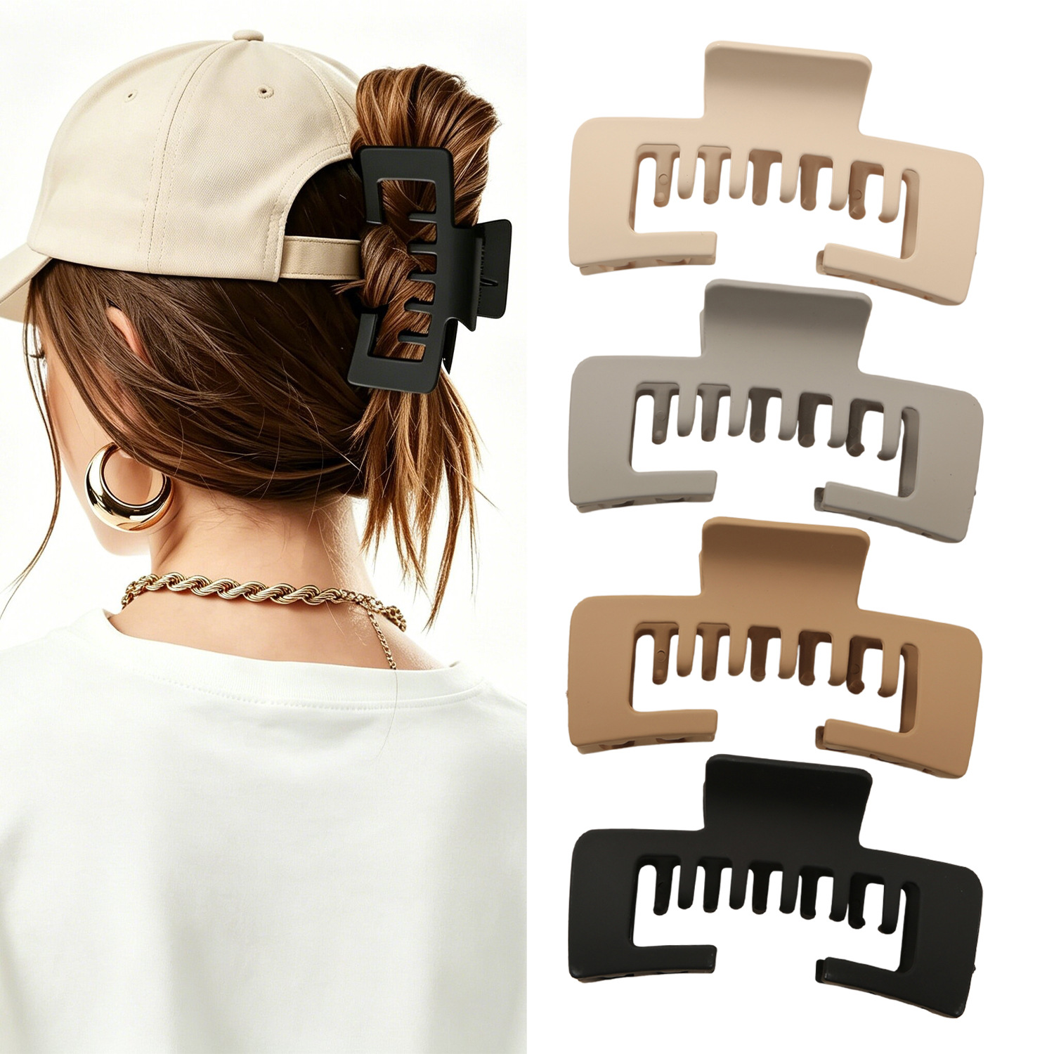 Set de pinzas para el pelo superventas en Amazon: pinzas con acabado satinado para la parte posterior de la cabeza, pinzas tipo tiburón, pinzas planas sin dolor y pinzas de abulón.