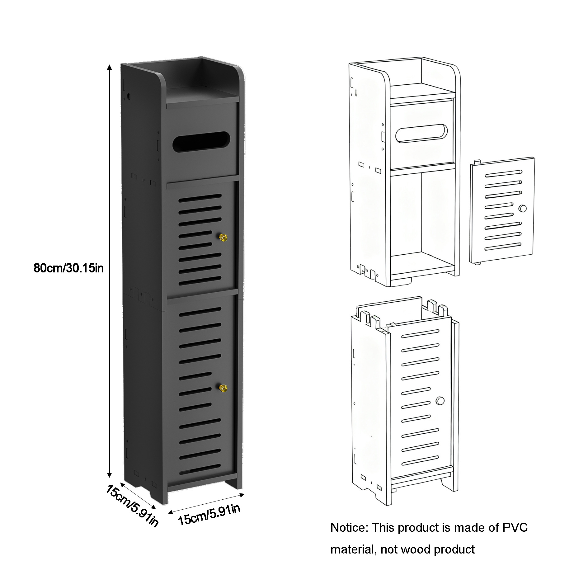 Estante de almacenamiento de baño, estante de almacenamiento de inodoro, estante de almacenamiento de múltiples capas de piso de cosméticos, gabinete de almacenamiento estrecho