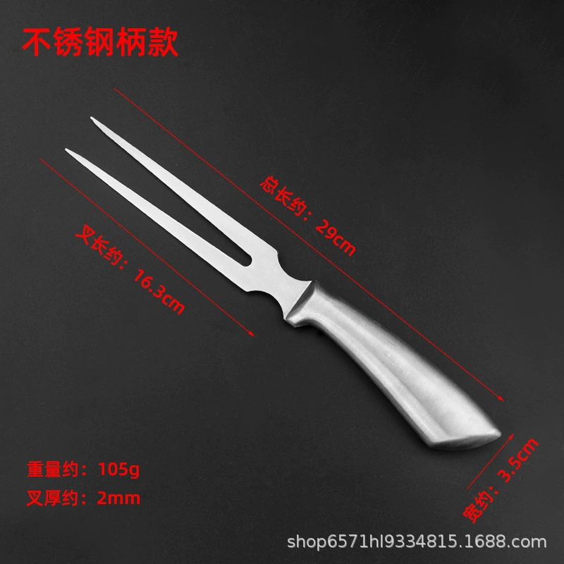 Деревянная ручка для барбекю из нержавеющей стали вилка для барбекю большая мясная вилка говядина баранина вилка стейк мясная вилка западная еда мясная вилка оптовая продажа