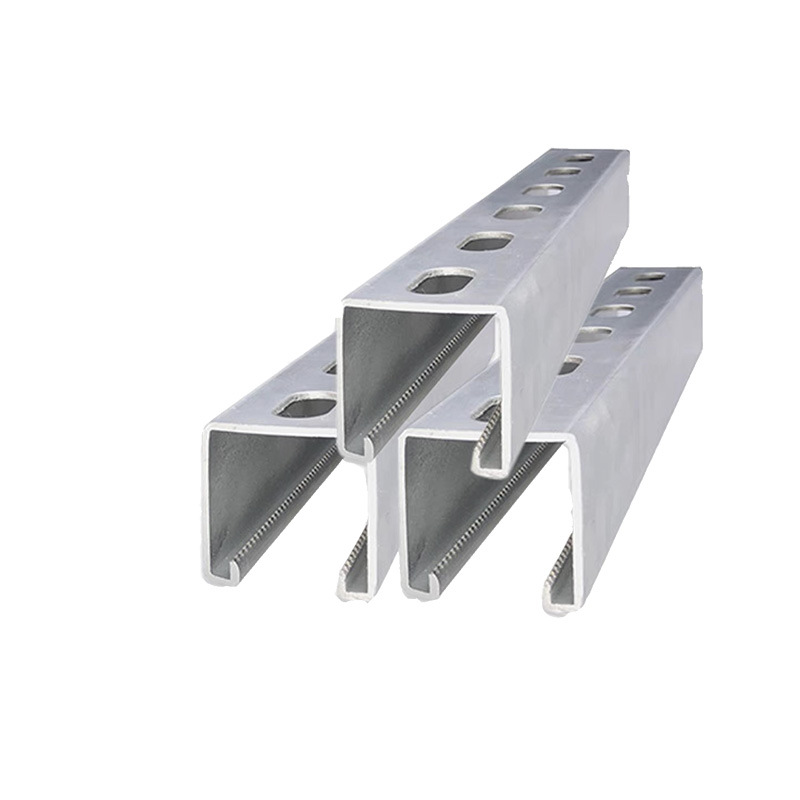 soporte fotovoltaico acero tipo c galvanizado galvanizado en caliente anticorrosión perforación de acero tipo u panel solar fijo acero de canal de purlin