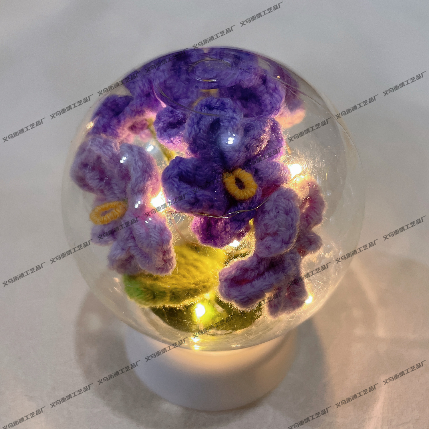 [야간 조명] 그라데이션 보라색 물망초 수정구슬