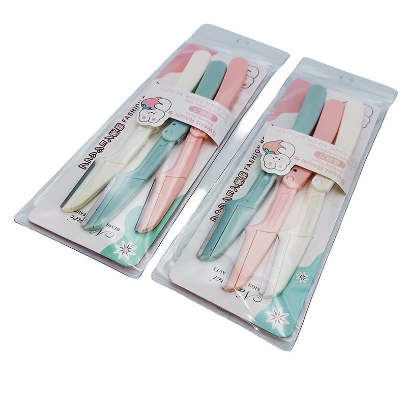 H1513 Nuevo Depilador de Cejas Tres en Uno Plegable, Tijeras para Cejas, Peine para Cejas, Herramienta de Recorte de Cejas Segura para Principiantes, Apto para Hombres y Mujeres.