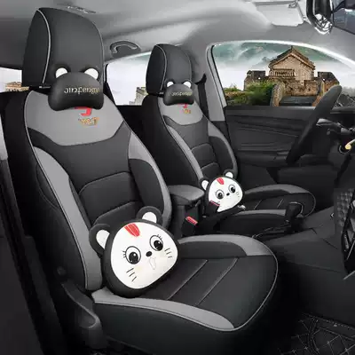 Modelə uyğun (Original) oturacaq örtükləri: covers, full-coverage, all-season, universal seat - black-and-gray-cartoon-version-note-the-model-year-front-row-fully-covered-rear-row-partially-covered