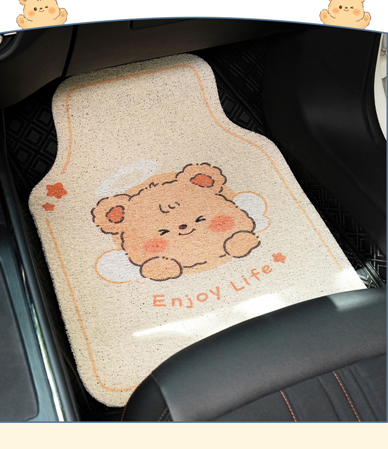 Blue Rain original car floor mats, featuring cute cartoon designs, suitable for women, and designed for universal use in cars; they are dirt-resistant, wear-resistant, and provide a comfortable interi