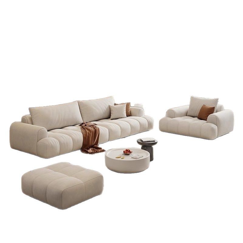 Pequeño apartamento hojaldre algodón de azúcar gato pata de gato sofá de tela estilo crema francés sala de estar moderno y simple sofá de nube