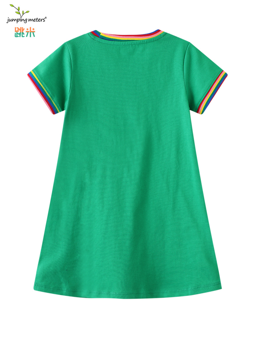 Ropa infantil de moda europea y americana, ropa infantil de punto, vestido de princesa para niñas, vestido de manga corta para niñas