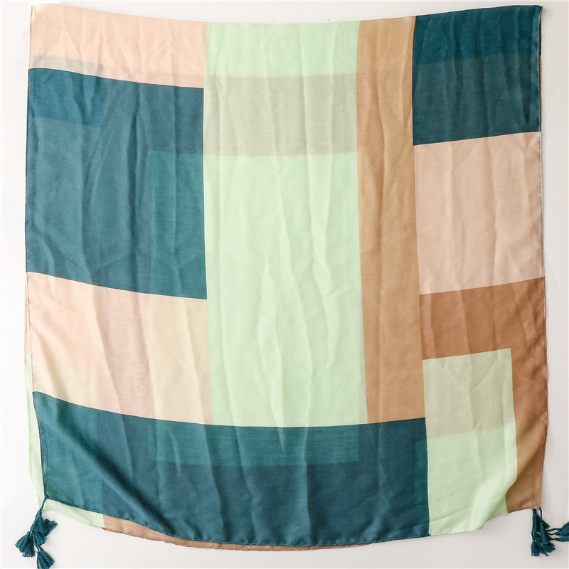 Women'S Gender Fashion Style Women's Fashion Color Block Polyester Silk Scarves