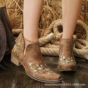 ebay autumn new Amazon plus size embroidered short boots��ѥ