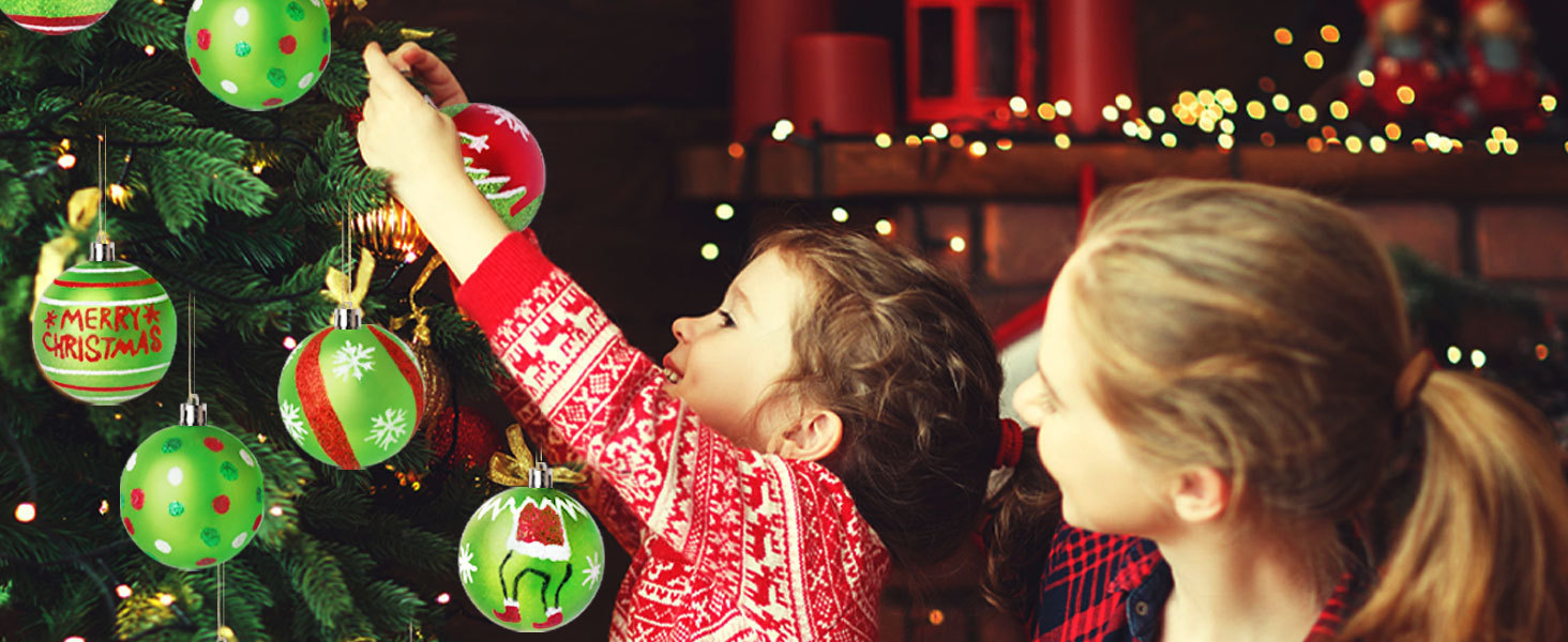 6CM Grinch Christmas Ball Ornaments Set – Hand-Painted Festive Tree Decorations For Whimsical Holiday Parties​_voghion.com