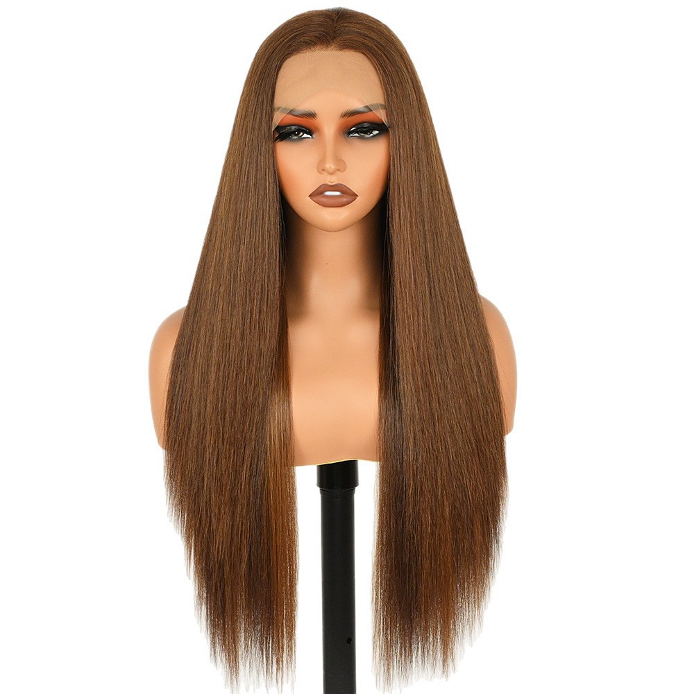 Parrucca lunga liscia in capelli sintetici con coulisse_voghion.com