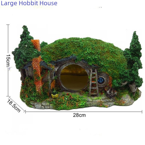 Fish tank landscape decoration aquarium Hobbit creative garden house rock hideout cave turtle hole hideaway