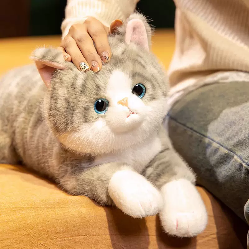 赛特嘟嘟仿真趴趴呆呆猫抱枕商场同款猫咪公仔睡觉抱玩偶生日礼物