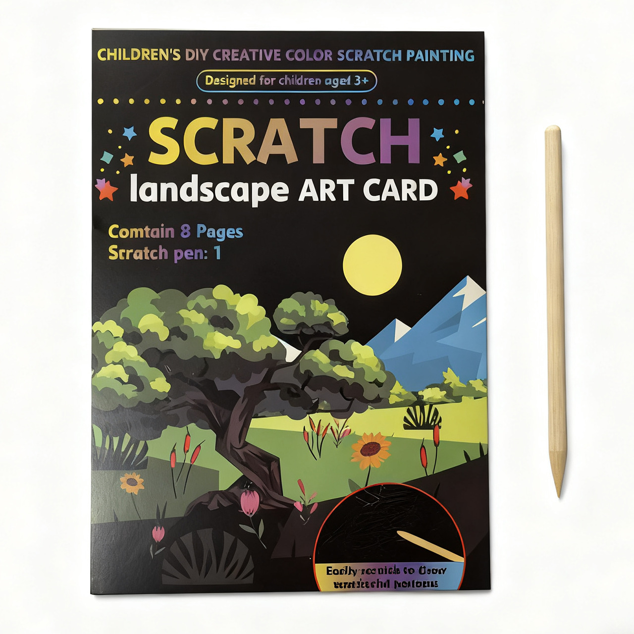 Colorido libro de dibujos de raspado hecho a mano papel de pintura DIY regalo de jardín de infantes de niños arte papel de raspado divertido raspado al por mayor