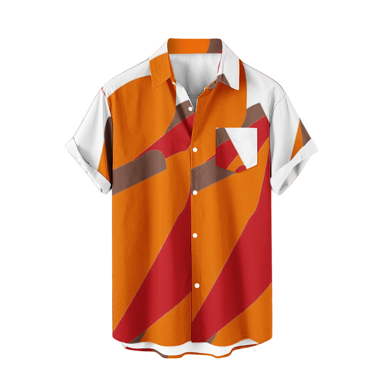 2024 comercio exterior europeo y americano transfronterizo exclusivamente para camisas de manga corta para hombres color de costura impresión digital 3D blusa casual