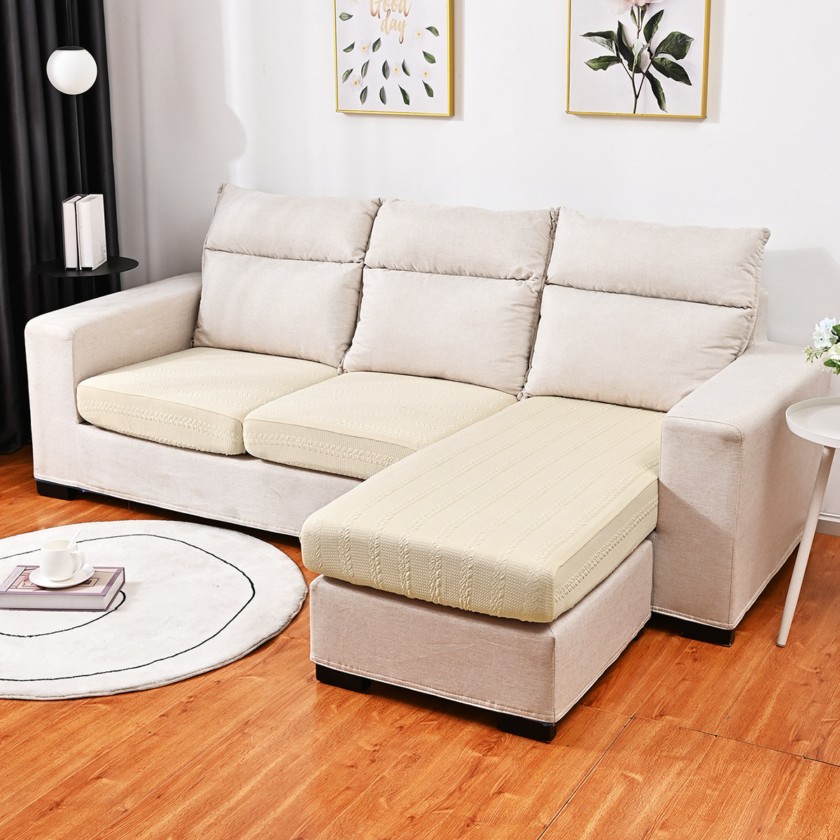 Amazon transfronterizo elástico jacquard pequeño sofá cojín de gazel polvo universal cubierta de sofá en stock