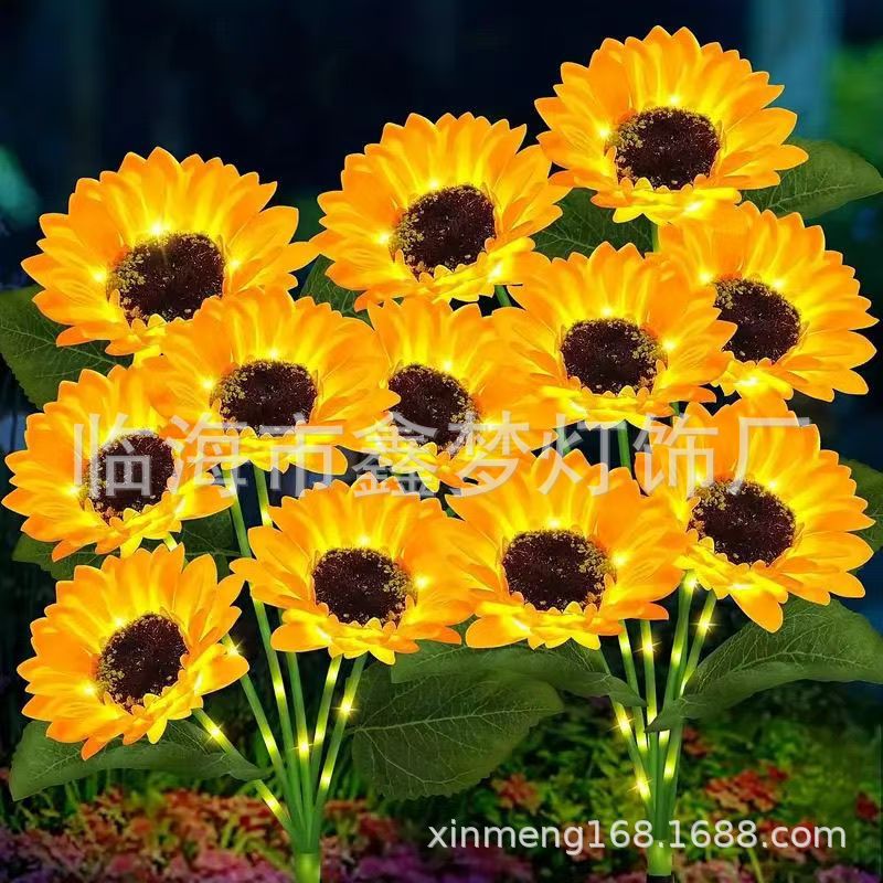 2026 girasol solar LED 6 luces de enchufe al aire libre patio jardín Solar arreglos florales image 5