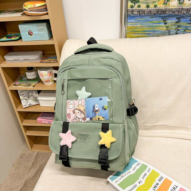 Nueva versión coreana de la pequeña mochila fresca de nailon de gran capacidad para estudiantes de secundaria y preparatoria Mochila japonesa de alto valor
