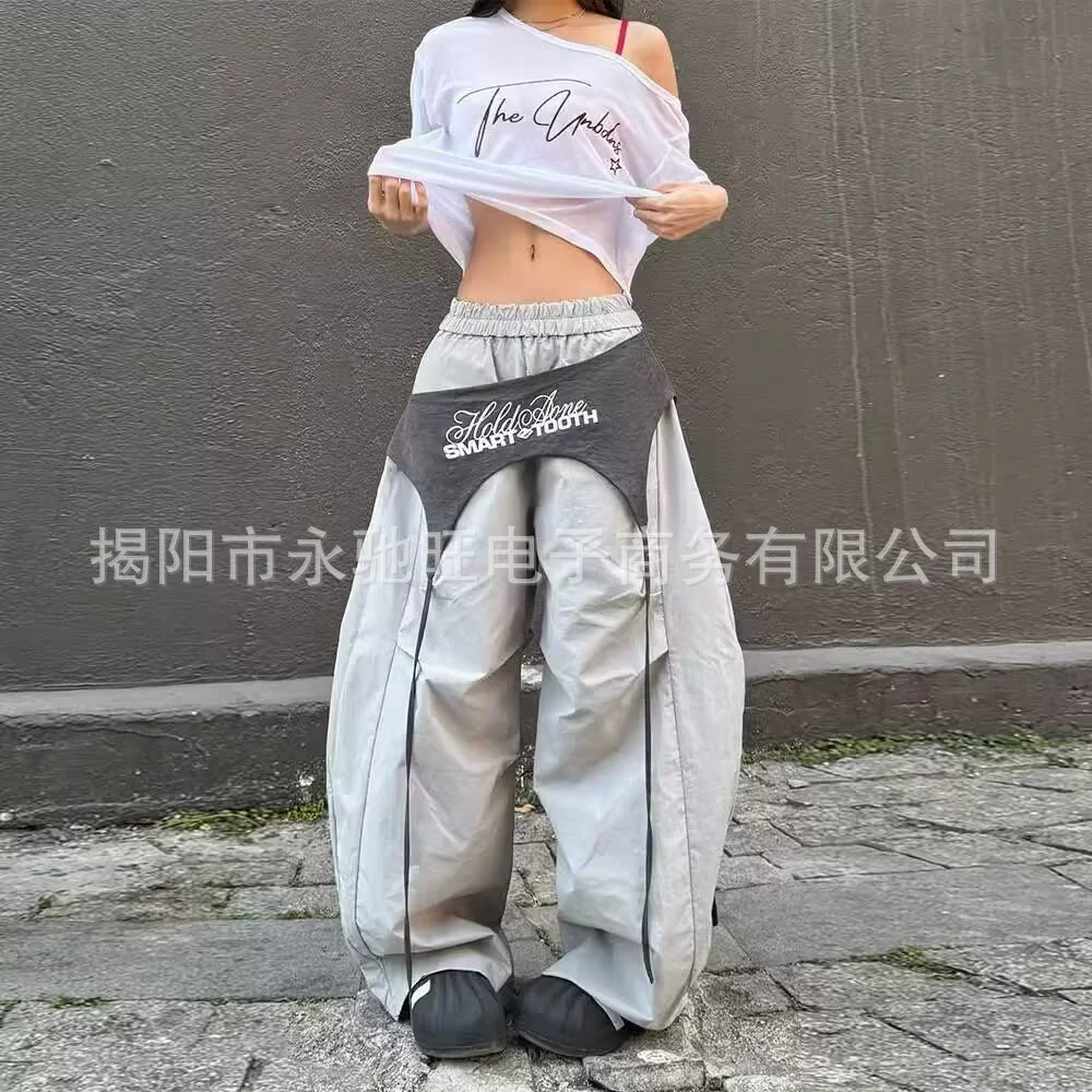 Летние новые американские дизайнерские модные прямые брюки, уличные свободные повседневные универсальные длинные брюки унисекс