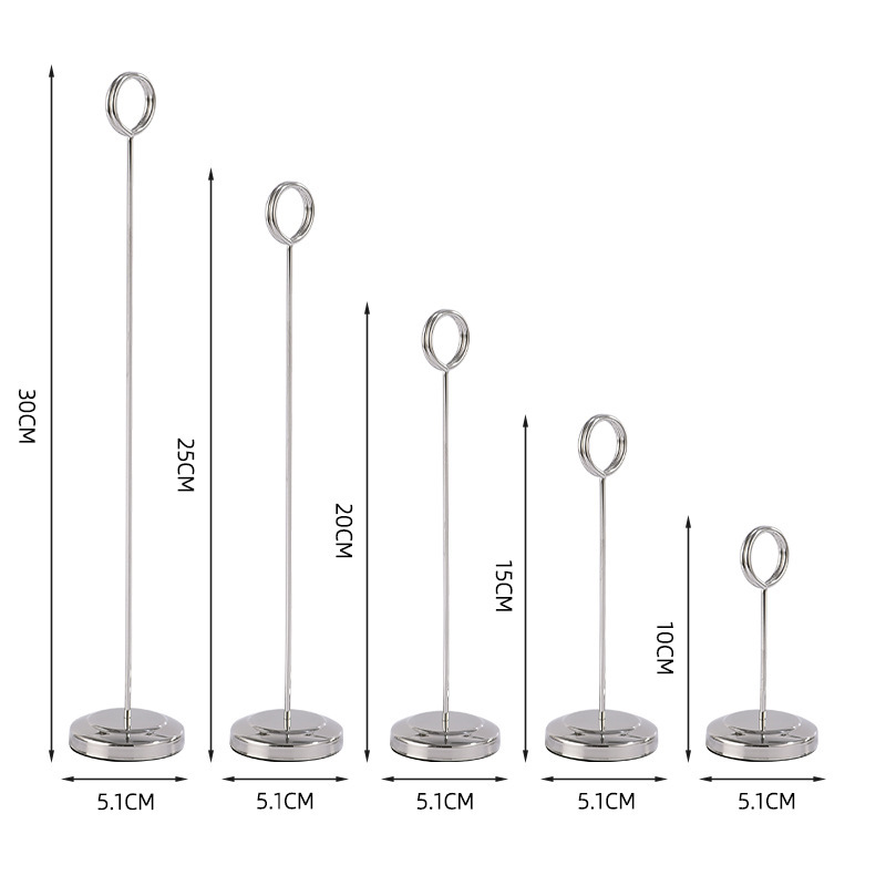 Clip de carta de restaurante de acero inoxidable Tarjeta de menú de marca vertical Soporte de tarjeta de mesa Plato de exhibición de platos Precio de la carta de mesa Soporte de asiento