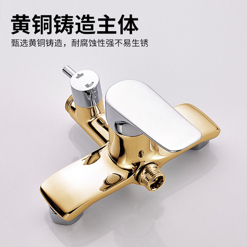 All-copper shower head two-function shower set suitable for construction sites, hotels, rain shower, cold and hot rain shower set, pressure boosting top spray