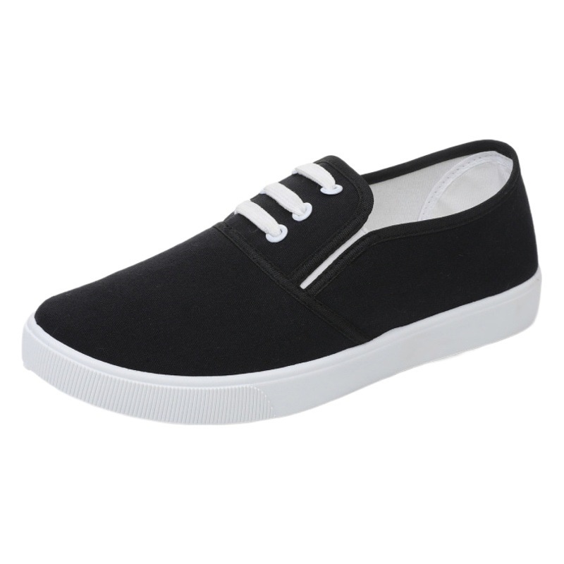 Manufacturer Supplies Slip-On Canvas Shoes, Flat-Soled Versatile Pure White Cloth Shoes, Female Nurse Lazy Shoes, Casual Student Shoes