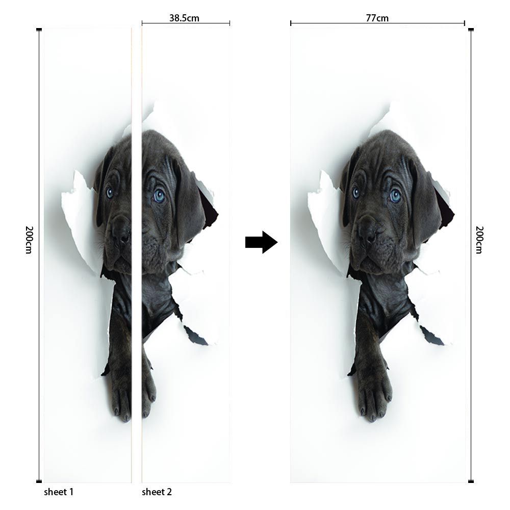Pegatinas para puertas 3D respetuosas con el medio ambiente, autoadhesivos, fabricantes de origen al por mayor, patrones populares transfronterizos de alta definición, adhesivos para puertas impermeables, a prueba de aceite y antiincrustantes