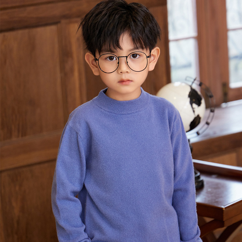 Cashmere demi-season children's woolen knitted base sweater for men…