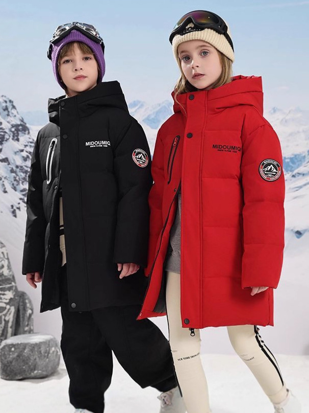 Children's long down jacket for men and women for students
