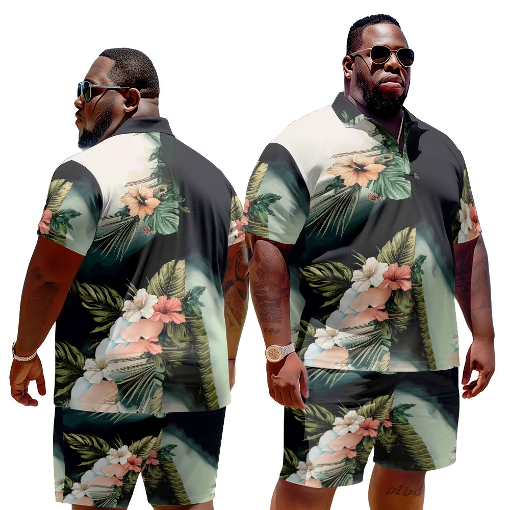 (Cross-border trading), set, European style, with short sleeve, 3D, plus size