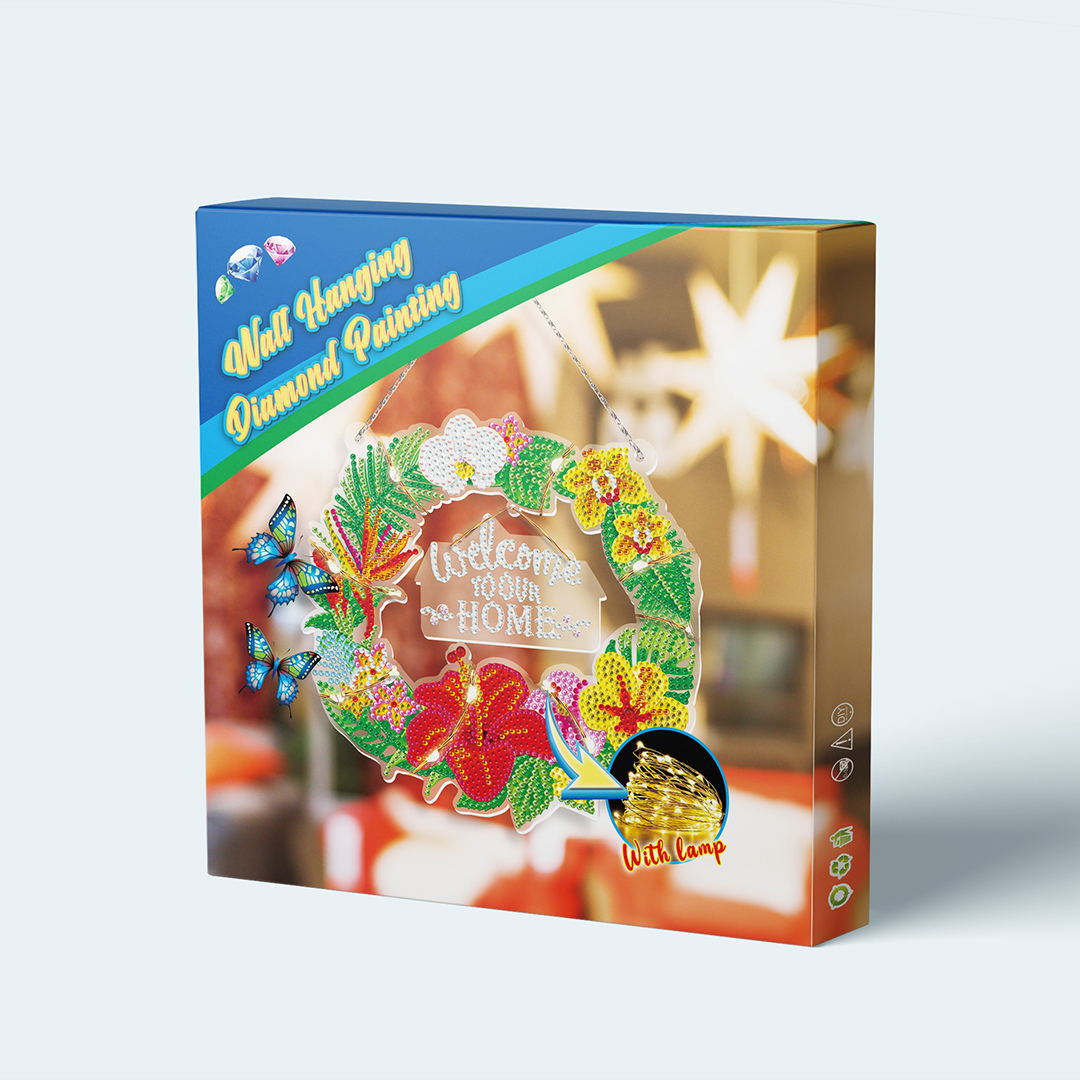 PVC圆环花环 彩盒300X300X25