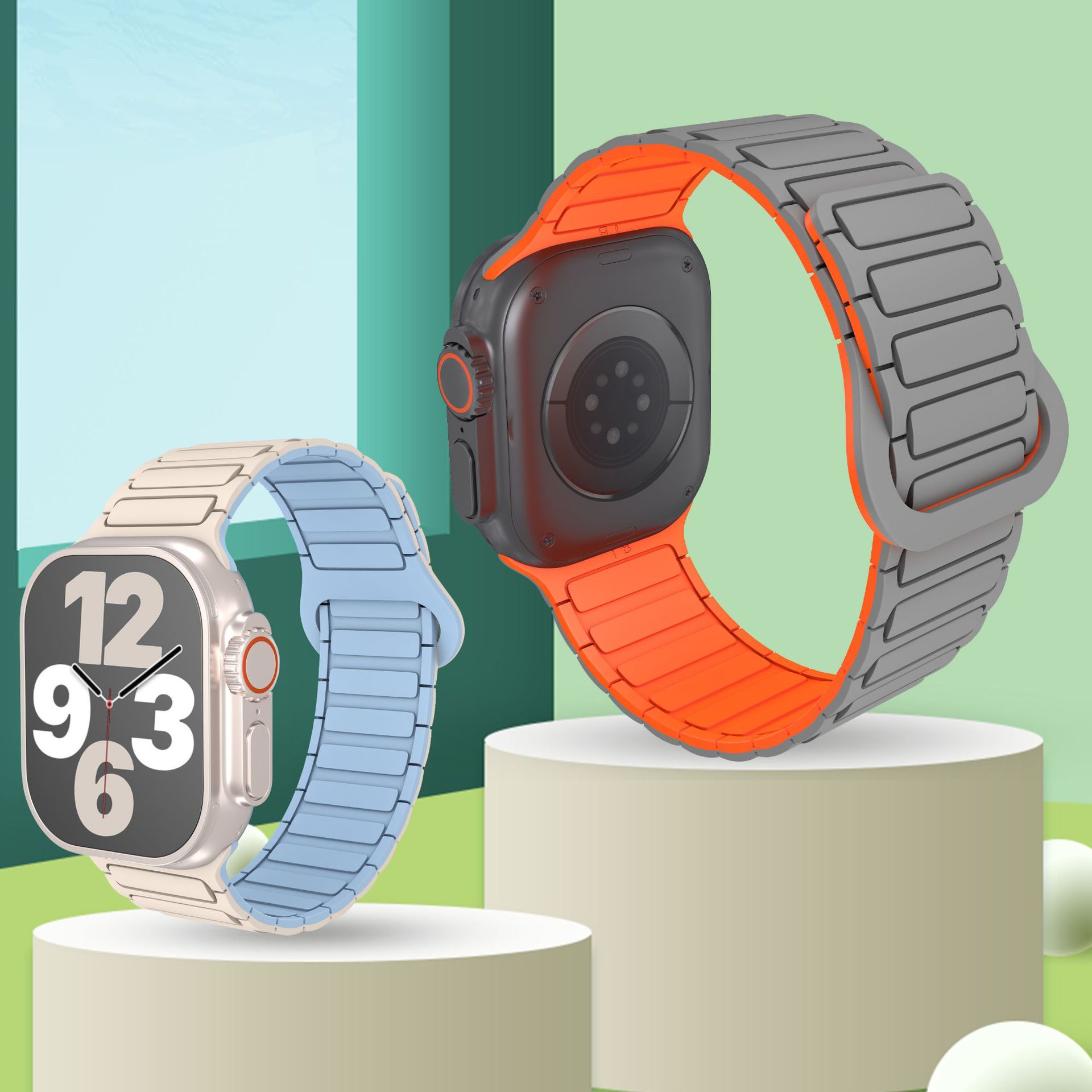 For Apple Watch Apple Watch49 Tooling Perforated Magnetic Silicone Strap Loop iWatch Strap