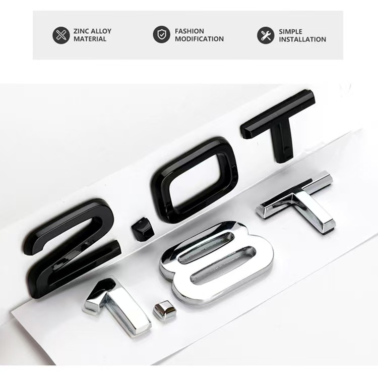 Suitable for Audi A3A4A5A6A7Q3Q5Q7 car logo car stickers displacement logo 2.0T 1.8T 3.0T car logo