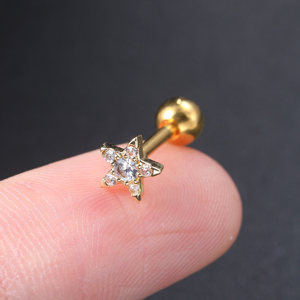 Ear Studs Classification 1 Piece Quantity Fashion Geometric Brass Plating Zircon Ear Studs 1 Piece