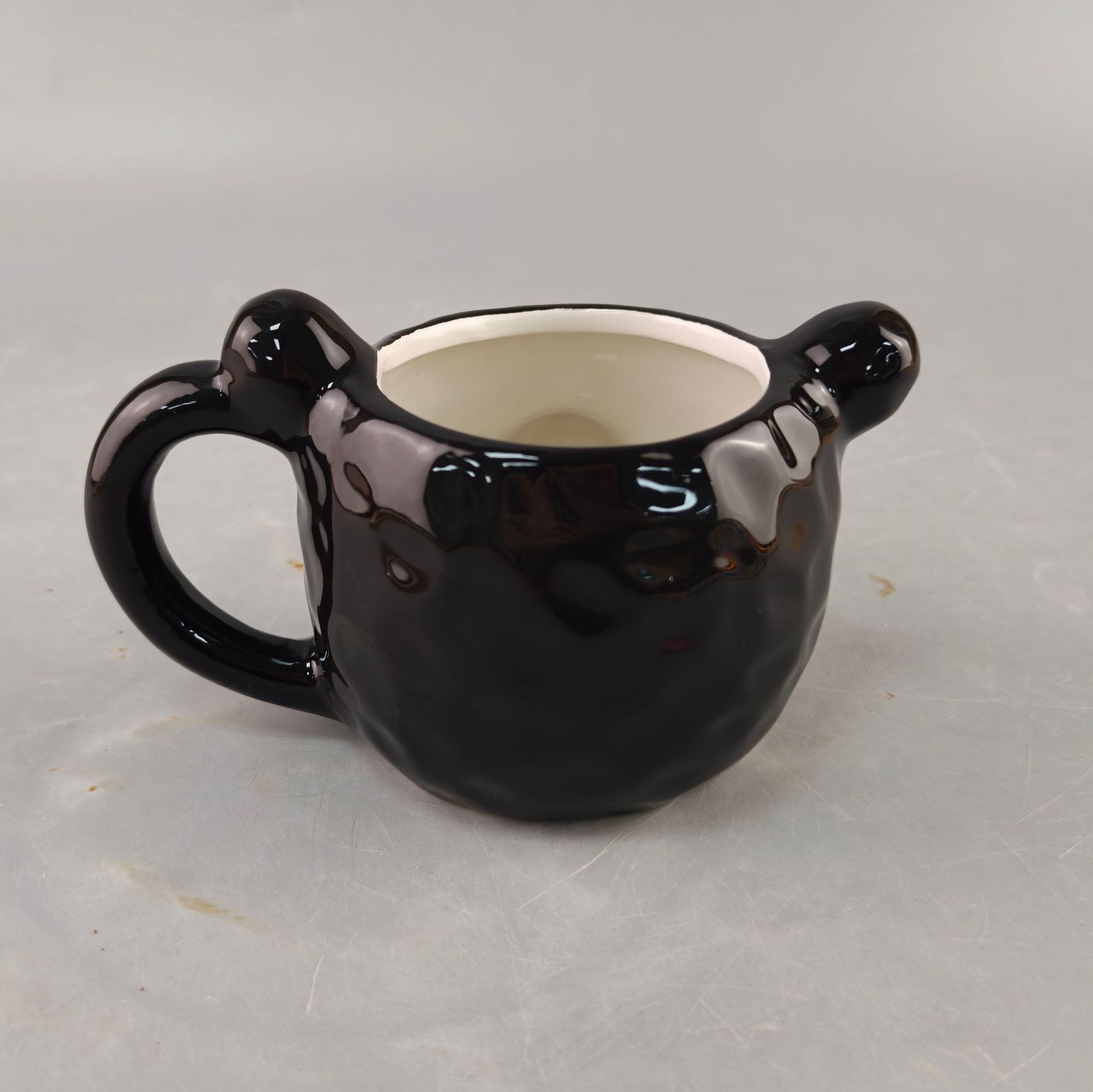 Tazas de cerámica creativas de animales personales de dibujos animados oso modelado tazas de cerámica tazas de agua para parejas regalo de mano