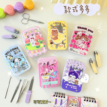 新款卡通7件套指甲剪套装 可爱少女学生便携指甲刀家用指甲钳工具