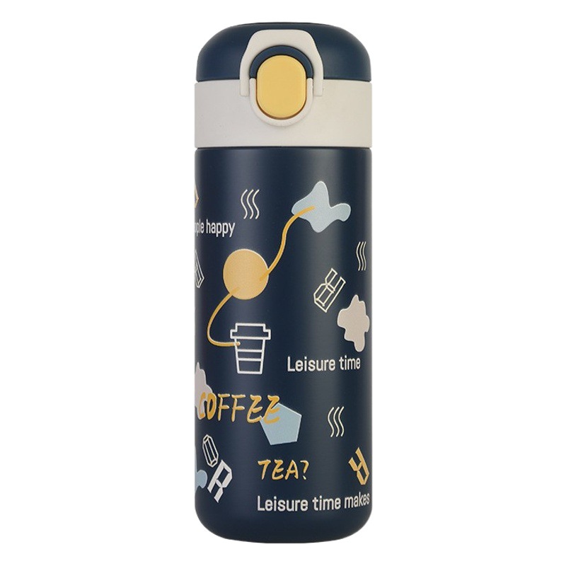 Taza de aislamiento de temperatura inteligente de acero inoxidable 316 Tapa de rebote al vacío Taza de medición de temperatura Taza de estudiante de dibujos animados Taza de regalo