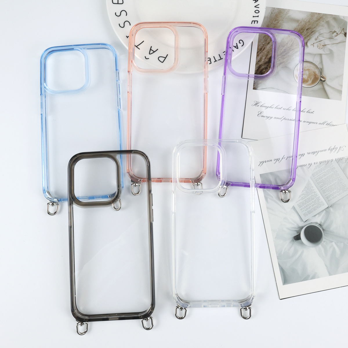 适用苹果16Promax小纽扣二合一手机壳IP16Pro可挂长短挂绳保护套