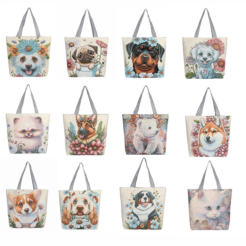 New Large-Capacity Fitness Portable Short-Distance Travel Bag Women's Environmentally Friendly Tote Bag Versatile Shoulder Casual Canvas Bag