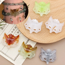 仿玉狐狸面具手链配件多款式项链吊坠仿玛瑙树脂配件diy发簪国风