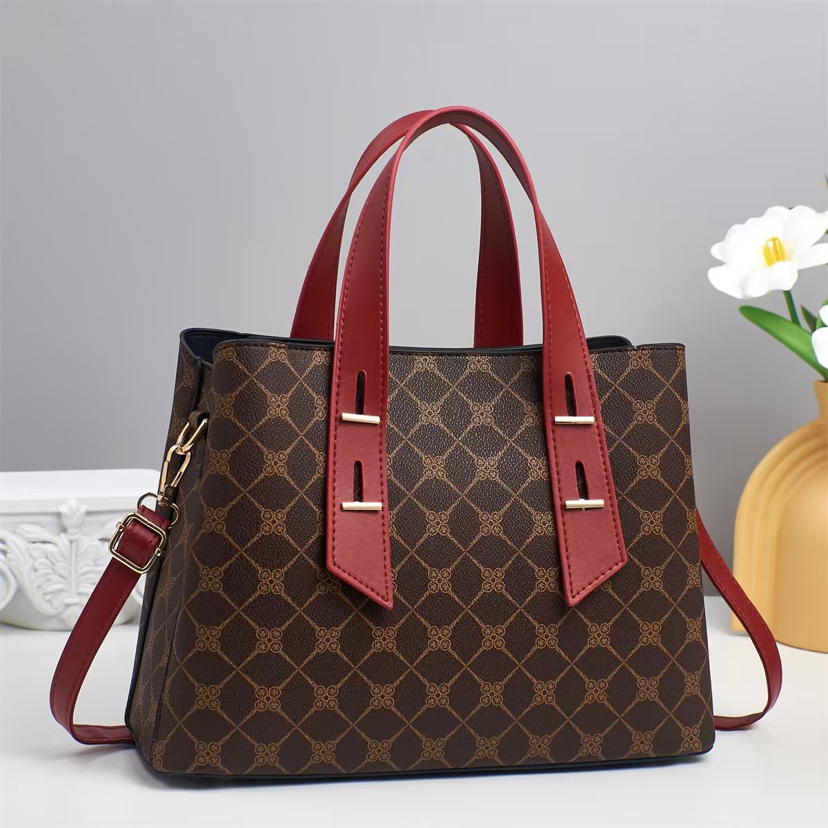 Bolso de moda 2025, nuevo diseño de contraste de color bolso de mujer, bolso de hombro casual de gran capacidad, bolso de mano