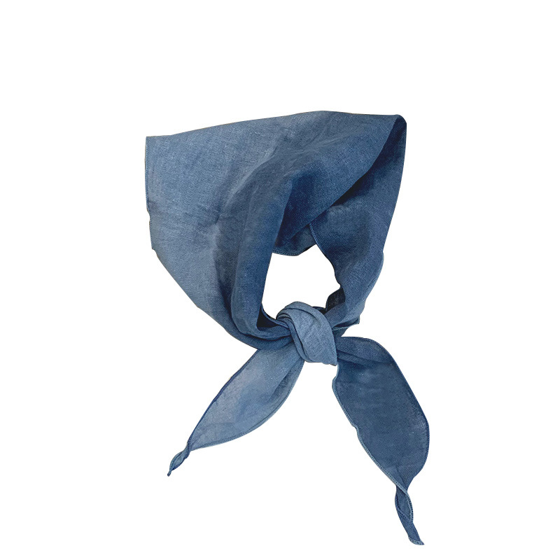 Pañuelo de seda de alta calidad nuevo estilo literario a juego de color algodón lino en forma de diamante bufanda decorativa pañuelo en la cabeza cinturón para el cabello protector para el cuello chal pequeño